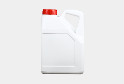 a white plastic jug with a red lid